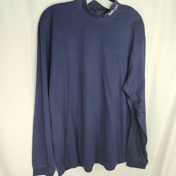 Page & Tuttle Other - Page & Tuttle Team USA Navy Blue Mock Turtleneck Long Sleeve Top Size Medium